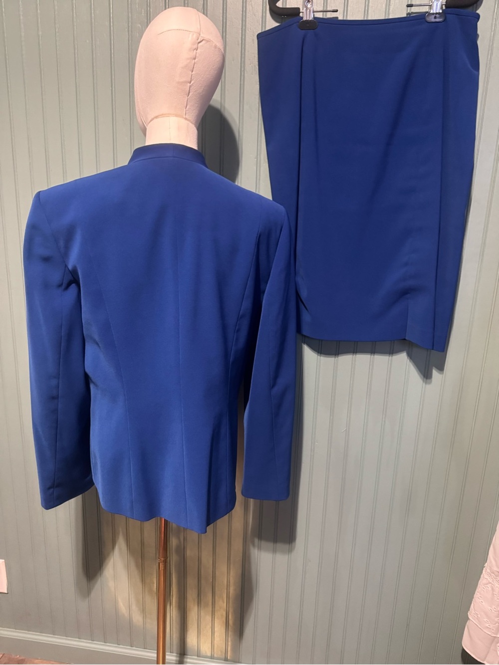 Le Suit Cobalt Blue Blazer & Skirt Set - Picture 5 of 11
